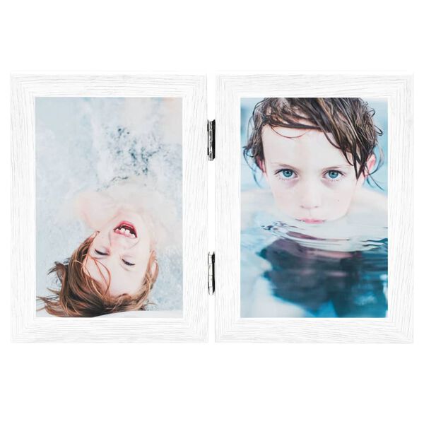 vidaXL Moldura com duas dobras 2x(10x15 cm) branco