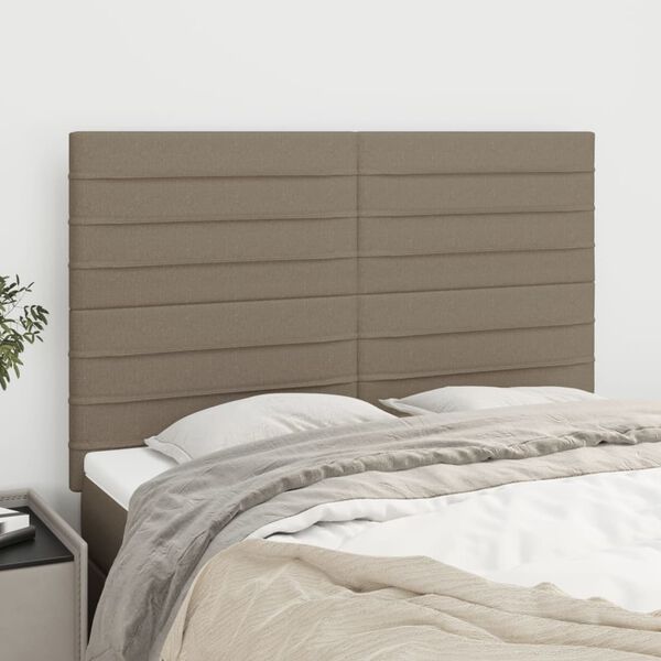 vidaXL Cabeceira Taupe 144x5x118/128 cm Tecido