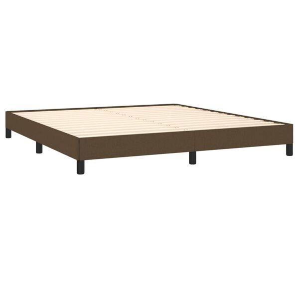 vidaXL Estrutura de cama sem colch&atilde;o 160x200 cm tecido castanho-escuro