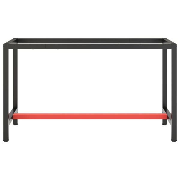 vidaXL Estrutura p/ bancada 140x50x79 cm metal preto e vermelho mate