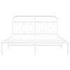 vidaXL Estrutura de cama com cabeceira 140x190 cm metal branco