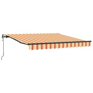 vidaXL Toldo Retr&aacute;til Amarelo e Laranja 350 x 250 cm Tecido e Alum&iacute;nio