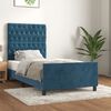 vidaXL Estrutura de cama sem colch&atilde;o 90x200 cm veludo azul-escuro