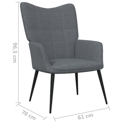 vidaXL Cadeira de descanso com banco tecido cinzento-escuro