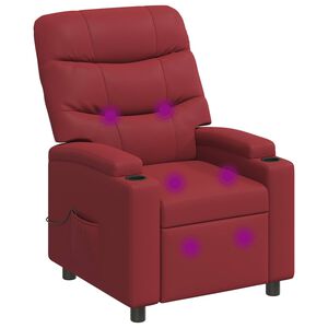 vidaXL Poltrona de massagem reclin&aacute;vel Vinho Vermelho 75 x 93 x 102 cm