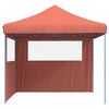 vidaXL Tenda p/ festas pop-up dobrável 2 paredes laterais terracotta