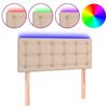 vidaXL Cabeceira cama c/ LED couro artificial 80x5x78/88 cm cappuccino