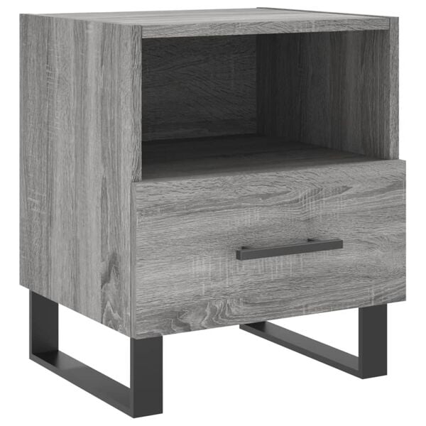 vidaXL Mesa cabeceira 40x35x47,5 cm derivados madeira sonoma cinza