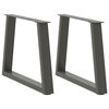vidaXL P&eacute;s para mesa de centro em forma de V, 2 pe&ccedil;as, antracite, 50x (42-43,3) cm, a&ccedil;o