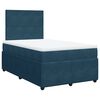 vidaXL Cama boxspring com colch&atilde;o 120x200 cm veludo azul-escuro