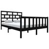 vidaXL Estrutura de cama king 150x200 cm pinho maci&ccedil;o preto