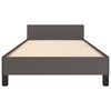 vidaXL Estrutura cama c/ cabeceira couro artificial 90x190 cm cinzento