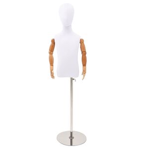 vidaXL Mannequin Ajust&aacute;vel de 120-150 cm com Base Unisexo PP Branco