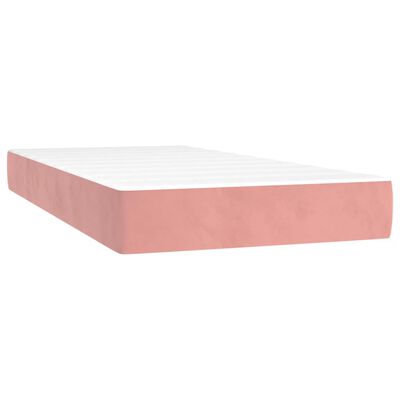 vidaXL Cama com molas/colchão 90x200 cm veludo rosa