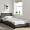 vidaXL Estrutura de cama Dover 100x200 cm tecido cinzento-escuro