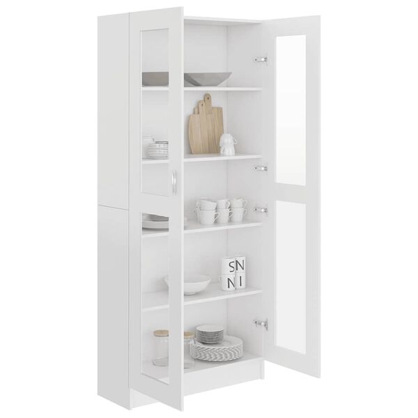 vidaXL Arm&aacute;rio vitrine 82,5x30,5x185cm derivados de madeira branco
