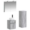 vidaXL Conjunto de M&oacute;veis para Banheiro 4 unid. Sonoma cinzento