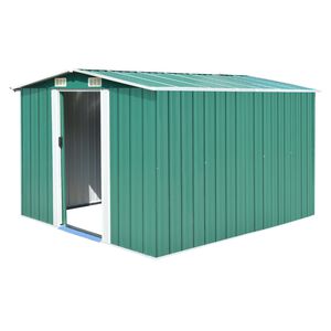 vidaXL Abrigo de jardim 257x298x178 metal verde