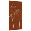 vidaXL Decora&ccedil;&atilde;o p/ muro de jardim 105x55 cm a&ccedil;o corten design flores