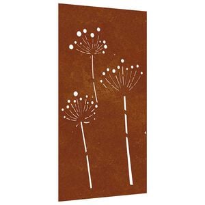 vidaXL Decora&ccedil;&atilde;o p/ muro de jardim 105x55 cm a&ccedil;o corten design flores