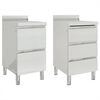 vidaXL Arm&aacute;rios de cozinha comerciais 2 pe&ccedil;as 50x60x96 cm A&ccedil;o inoxid&aacute;vel