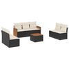 vidaXL 8 pcs conjunto sof&aacute;s de jardim com almofad&otilde;es vime PE preto
