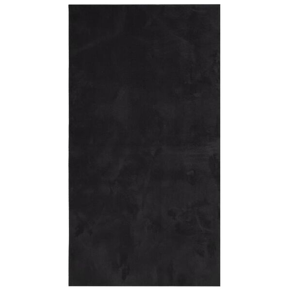 vidaXL Tapete pelo curto macio e lav&aacute;vel HUARTE 80x150 cm preto