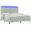vidaXL Cama Box Spring LED Cinzento-claro 200 x 200 cm Veludo