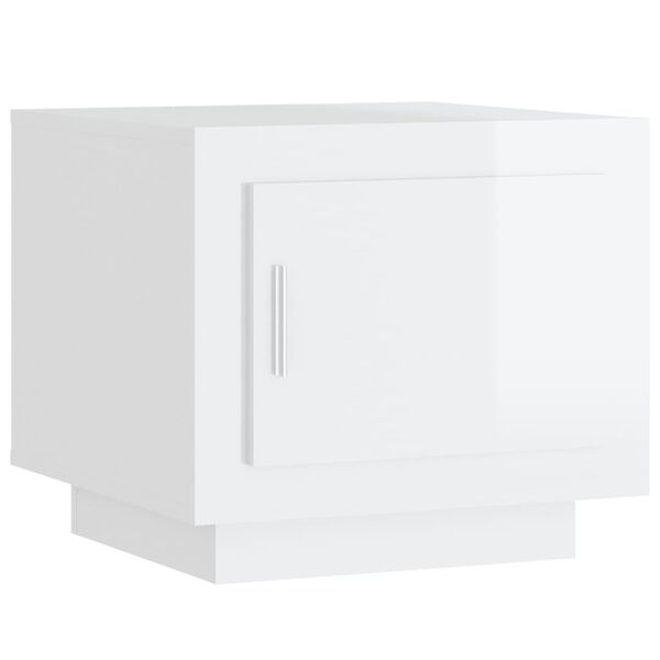 vidaXL Mesa de centro 51x50x45 cm madeira processada branco brilhante