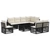 vidaXL Conjunto de Sof&aacute; de Jardim 9 unid. Preto e Branco Creme vime PE