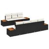 vidaXL Conjunto de Sof&aacute; de Jardim 8 pcs Preto Rattan Sint&eacute;tico