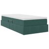 vidaXL Cama com arruma&ccedil;&atilde;o e colch&atilde;o Verde Escuro 100 x 200 cm Veludo