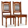 vidaXL Cadeiras jantar cl&aacute;ssicas 2 pcs madeira maci&ccedil;a + acabamento mel