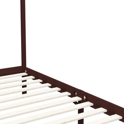 vidaXL Estrutura cama com toldo 120x200cm pinho maciço castanho-escuro