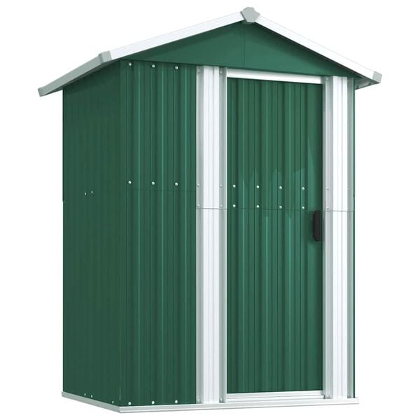 vidaXL Abrigo de jardim 126x97,5x177 cm a&ccedil;o galvanizado verde