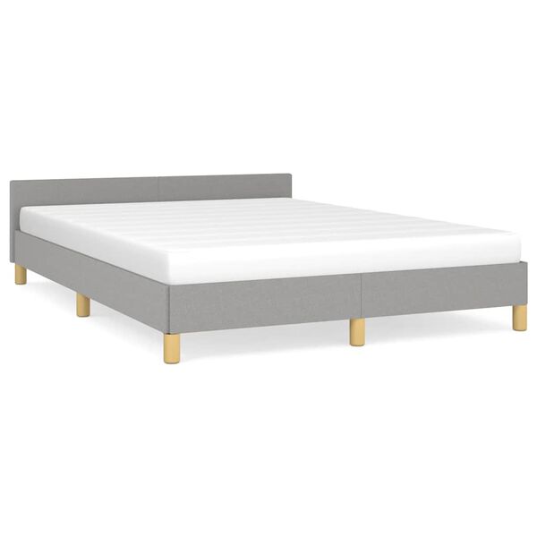 vidaXL Estrutura de cama sem colch&atilde;o 140x190 cm tecido cinzento-claro