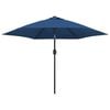 vidaXL Guarda-sol exterior c/ poste metal 300 cm azul-ciano