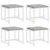 vidaXL Bancos de jardim c/ almofad&otilde;es 4 pcs a&ccedil;o e textilene branco
