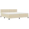 vidaXL Cama Box com cabeceira Manual Creme 200 x 200 cm tecido