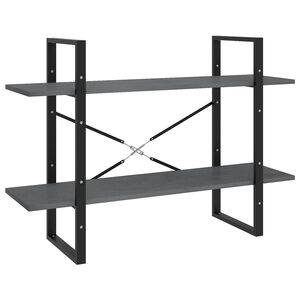 vidaXL Estante com 2 prateleiras 100x30x70 cm pinho maci&ccedil;o cinzento