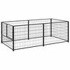 vidaXL Canil para c&atilde;es 200x100x70 cm a&ccedil;o preto