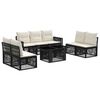 vidaXL Conjunto de Sof&aacute; de Jardim 8 unid. Preto e Branco Creme vime PE