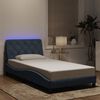 vidaXL Estrutura de cama com LED sem colch&atilde;o 100x203 cm veludo cinza-escuro