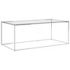 vidaXL Mesa de centro 120x60x45 cm aço inoxidável prateado e vidro