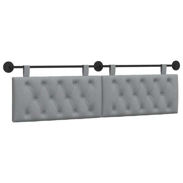 vidaXL Cabeceira Suspensa Cinzento-claro 170 x 55 x 7 cm tecido