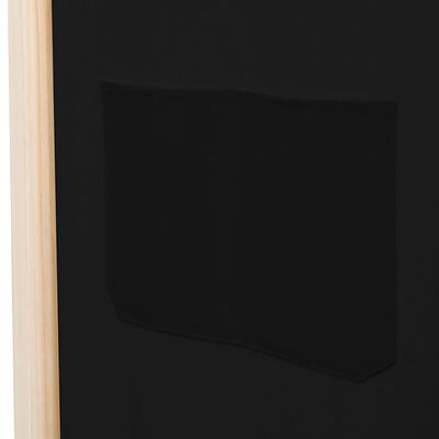 vidaXL Divisória de quarto com 4 painéis 160x170x4 cm tecido preto