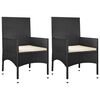 vidaXL 4 pcs conjunto lounge de jardim c/ almofad&otilde;es vime PE preto