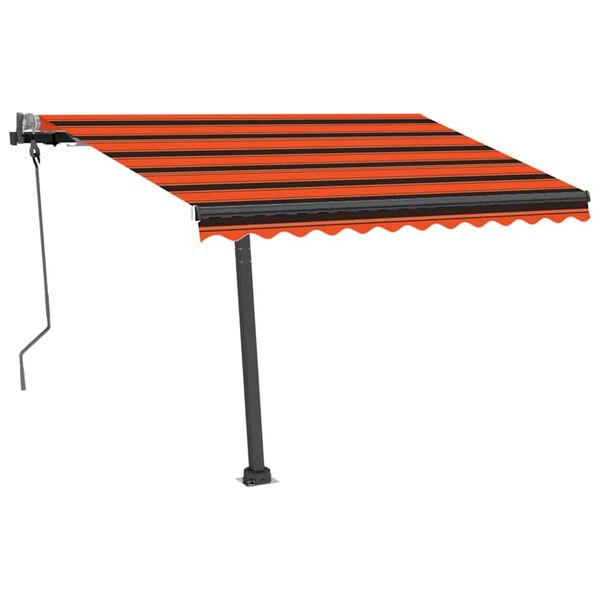 vidaXL Toldo retrátil manual com LED 300x250 cm laranja e castanho
