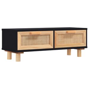 vidaXL Mesa de centro 80x40x30 cm derivados madeira pinho maci&ccedil;o preto