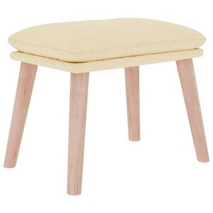 vidaXL Apoio de p&eacute;s 45x29,5x35 cm tecido cor creme